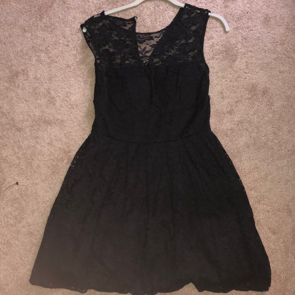 Black lace dress halter top